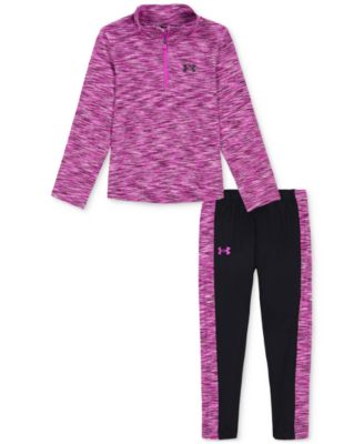 Under Armour - Toddler and Little Girl 2-Pc. Quarter-Zip Stretch Twist Pullover & Side-Stripe Leggings