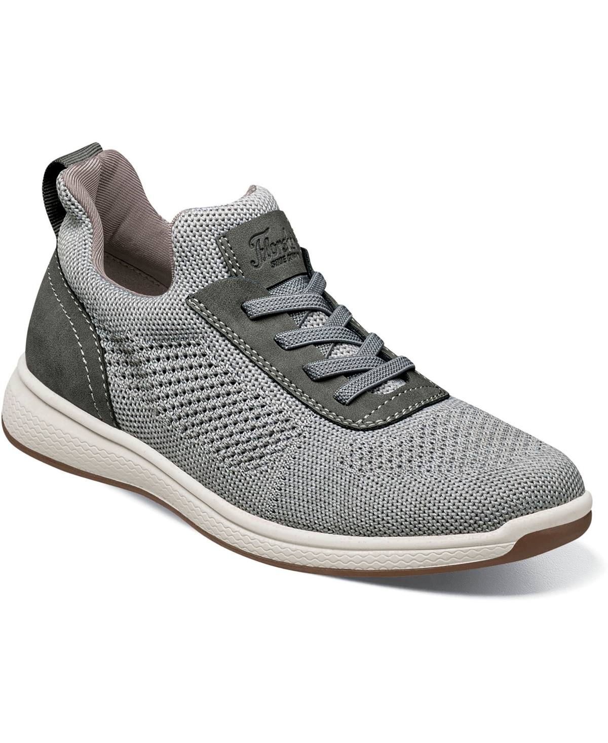 Shop Florsheim Boys Satellite Jr. Knit Elastic Lace Slip On Sneaker In Gray