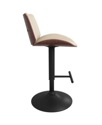 Goulding Adjustable Swivel Bar Stool in Cream Pu Leather