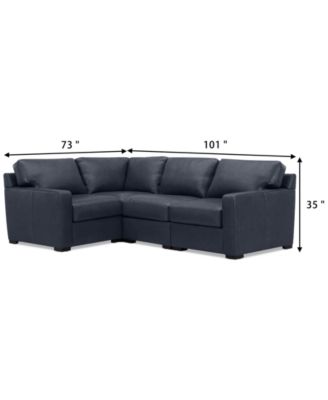 Radley 101" 4-Pc. Leather Corner Sectional