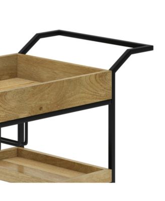 Barnes Solid Mango Wood 29 inch Bar Cart in Natural