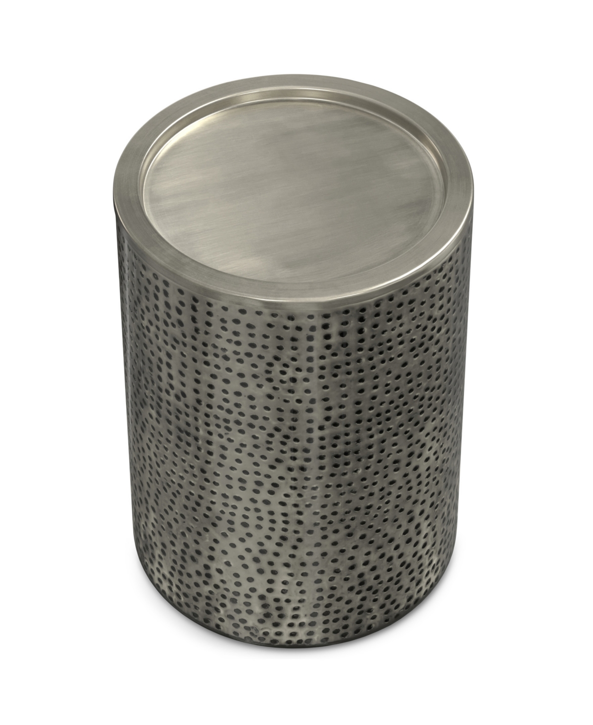 Simpli Home Corbin 16.1" Antique Silver Iron Wide Industrial Metal Side Table