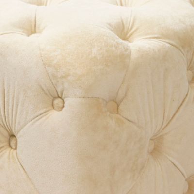 Streamdale Beige Velvet Ottoman & Table Set
