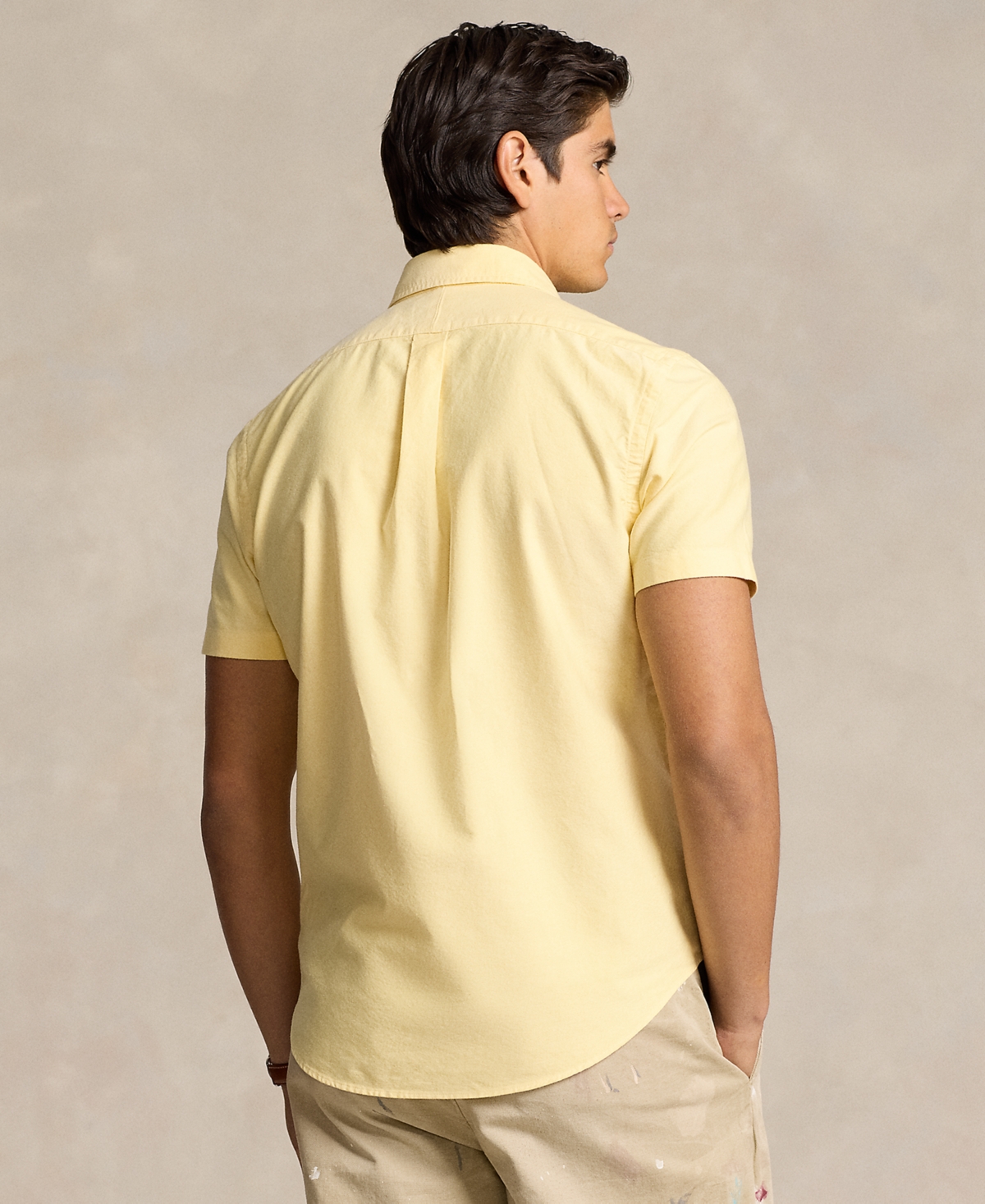 Shop Polo Ralph Lauren Men's Classic-fit Oxford Shirt In Yellow