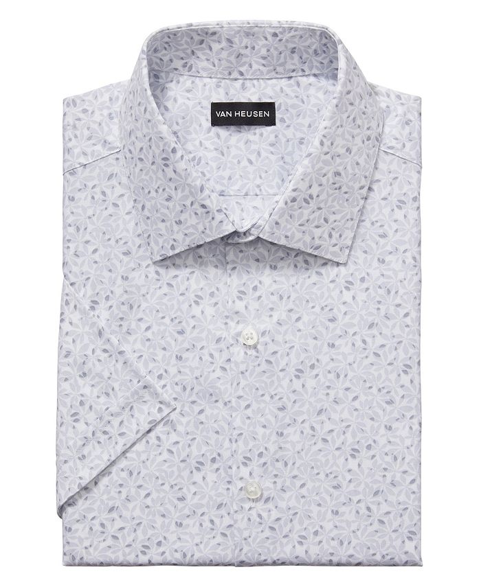 Van Heusen Men's Flex Collar Slim Fit Short Sleeve Dress Shirt - Macy's