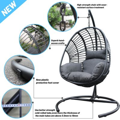 High Quality Outdoor Indoor PE Wicker Swing Egg Chair