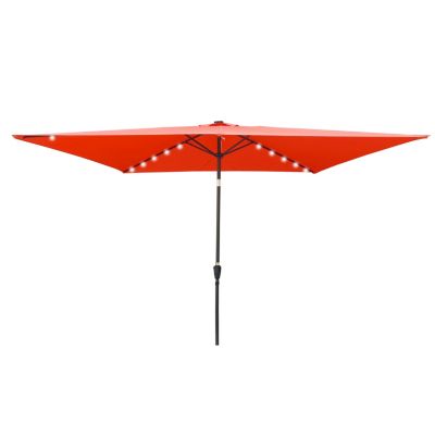 10ft Patio Solar LED Umbrella w/ Crank
