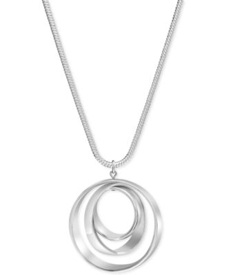 Charter Club - Silver-Tone Orbital Pendant Necklace