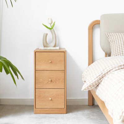 Streamdale Solid Oak Free-Standing Corner Bedside Table