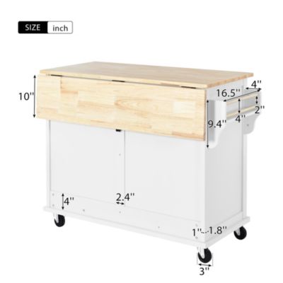 Drop-Leaf Countertop Kitchen Cart