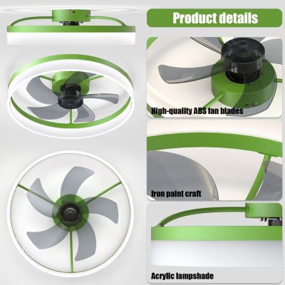  Dimmable LED Ceiling Fans with Thin Modern Flushmount