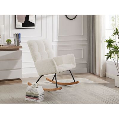  Rocking Chair with High Backrest for Nursing