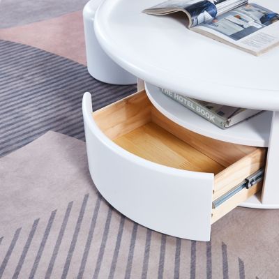 MDF 2 Piece Round Set for Living Room and Bedroom Coffee Table Set