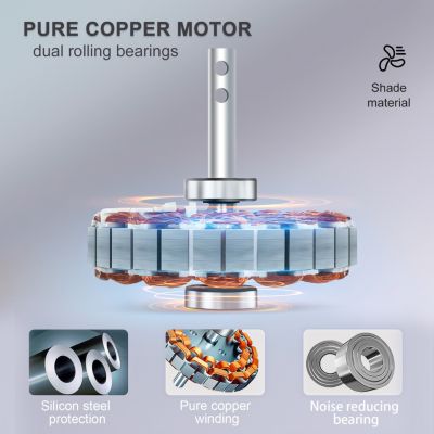 17 x 17 x 6 inches Farmhouse Rustic Ceiling Fan with Remote and 6 Speeds