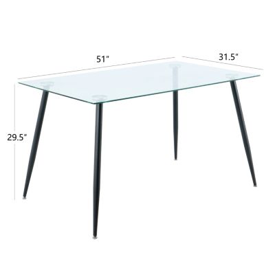 Streamdale Glass Dining Table with Metal Legs