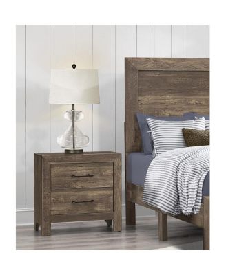 1-Drawer Rustic Nightstand with Black Hardware