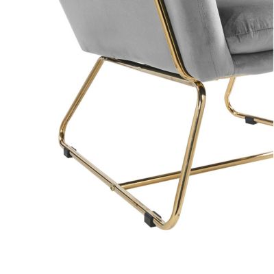 Keira Velvet Accent Chair With Metal Base