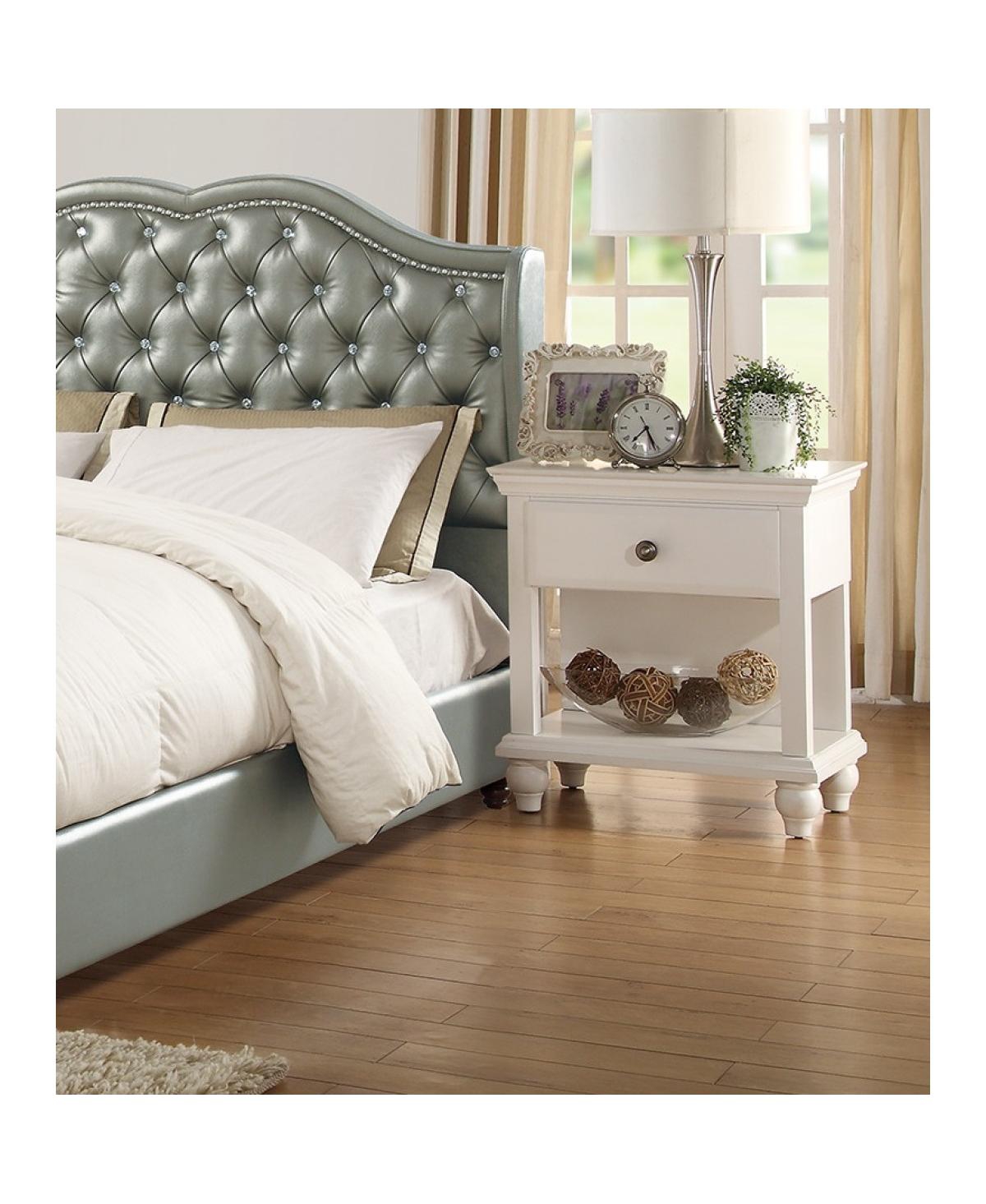 Simplie Fun Modern Bedroom Nightstand Wooden 1 Drawers And Shelf Bedside Table Plywood