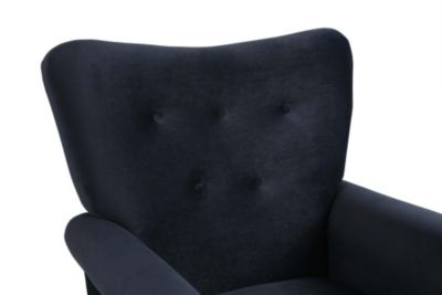 Century Fabric Rocker Chair With Wood Legs And Velvet For Living Room Bedroom