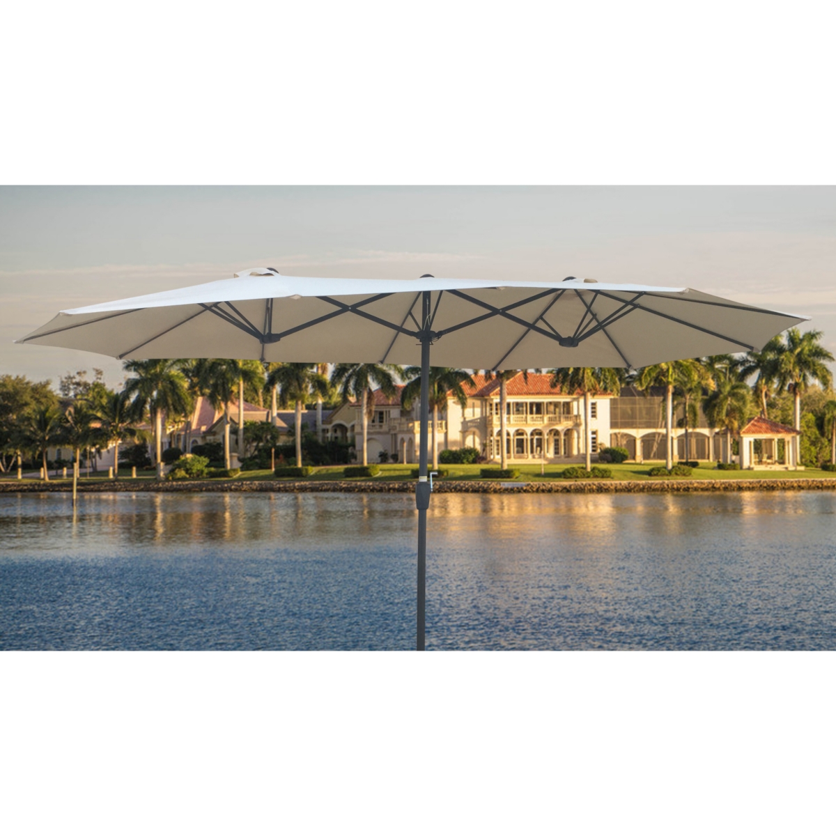 Streamdale Furniture 15x9FT Double-Sided Patio Umbrella Outdoor Market Table Garden Waterproof