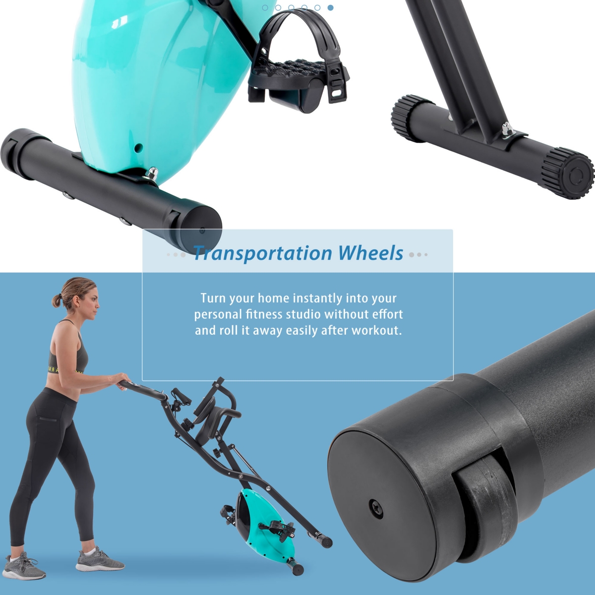Streamdale Furniture Folding Exercise Bike, Fitness Upright And Recumbent X-Bike With 10-Level Adjustable Resistance