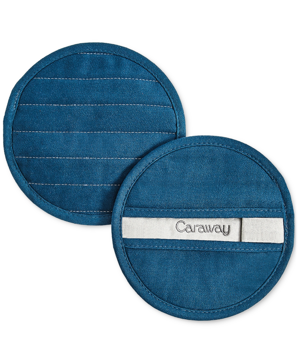 Caraway 2-Piece Cotton Solid-Color Round Potholder Set