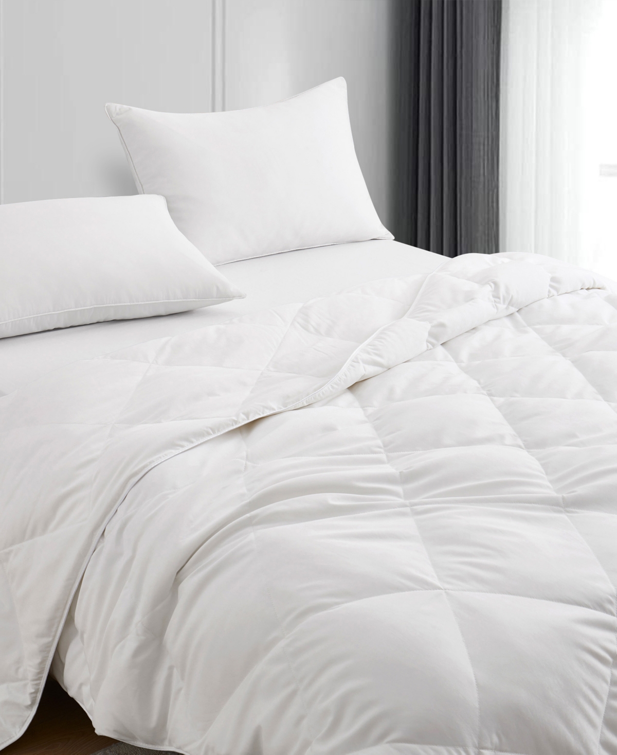 Unikome Lightweight White Goose Down Feather Fiber Comforter , Twin In White