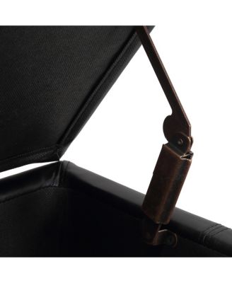 42" Storage Ottoman Faux Leather Bench for Living Room Bedroom