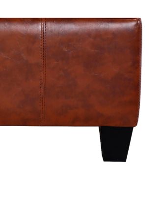 42" Storage Ottoman Faux Leather Bench for Living Room Bedroom