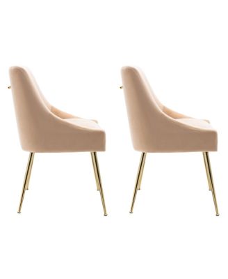 Upholstered Performance Velvet Accent Chair With Metal Leg (Set of 2)