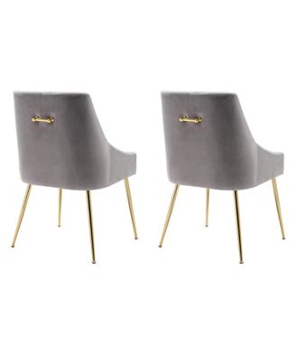 Upholstered Performance Velvet Accent Chair With Metal Leg (Set of 2)