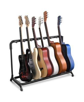 7 Seven Holder Multi Guitar Folding Stand Band Stage Bass Acoustic Guitar Display Rack