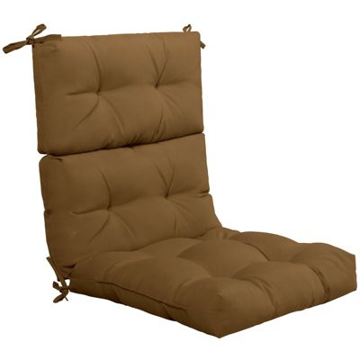 Patio Chair Cushion with Non Slip Straps and Thick Tufted Padding