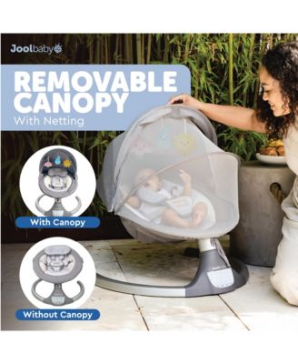 Nova Swing for Newborns - Electric Motorized Infant Swing, Bluetooth Music, 10 Preset Melodies, Remote (Updated Model, Gray)