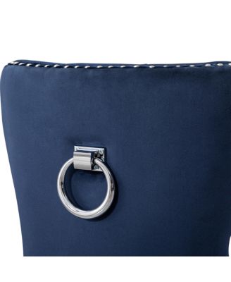 Tufted Upholstered Velvet Bar Stool with Metal Footrest