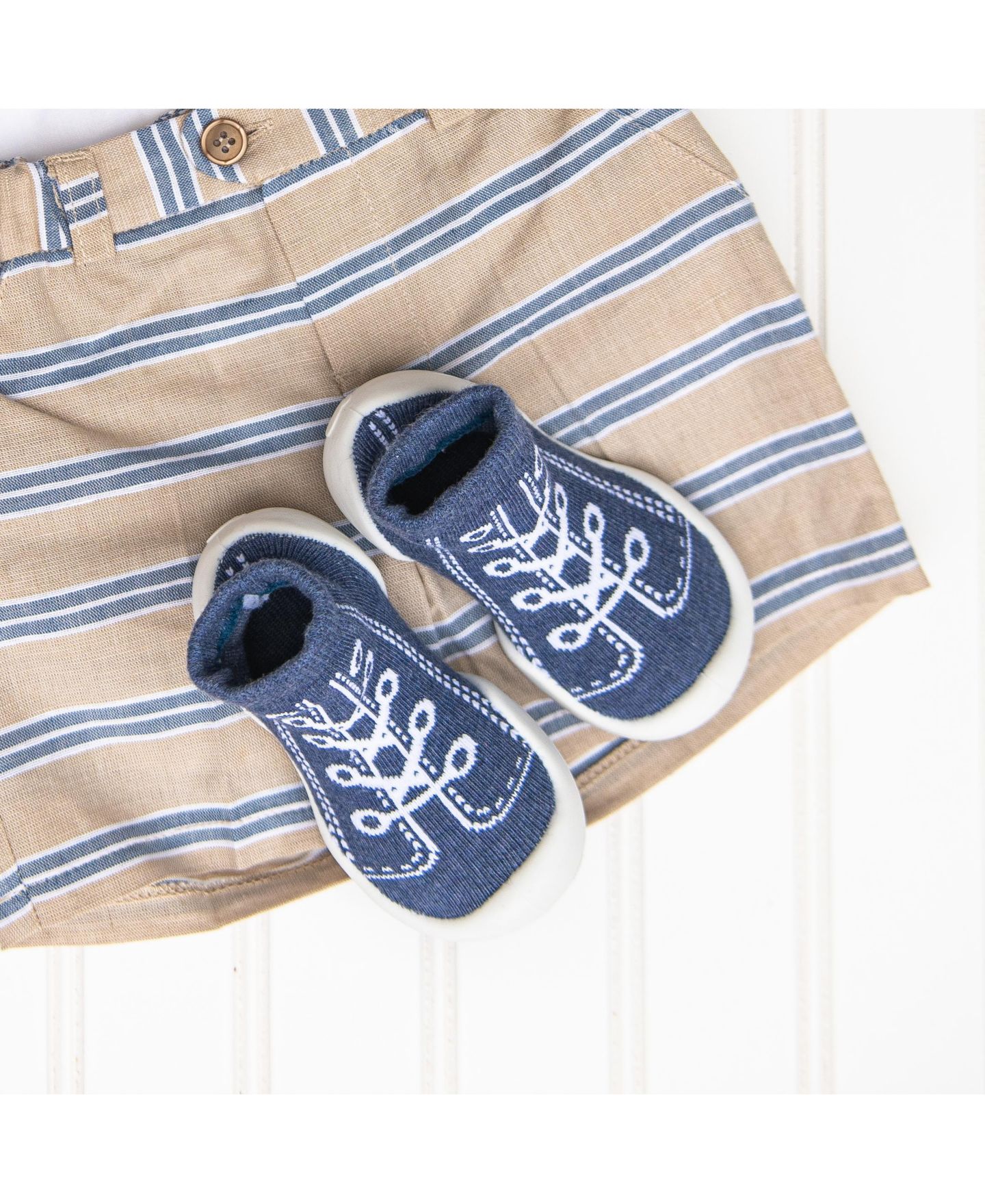 Детские кроссовки Komuello Infant Girl Boy First Walk Sock Shoes Sneakers - Denim Blue, цвет: Синий — фото 8
