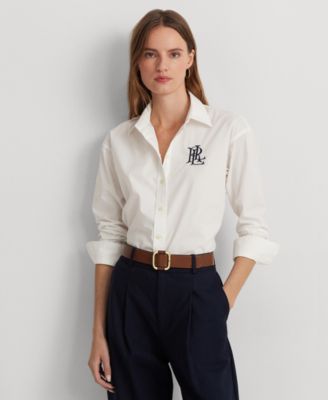 Ralph lauren women's white long sleeve shirt online