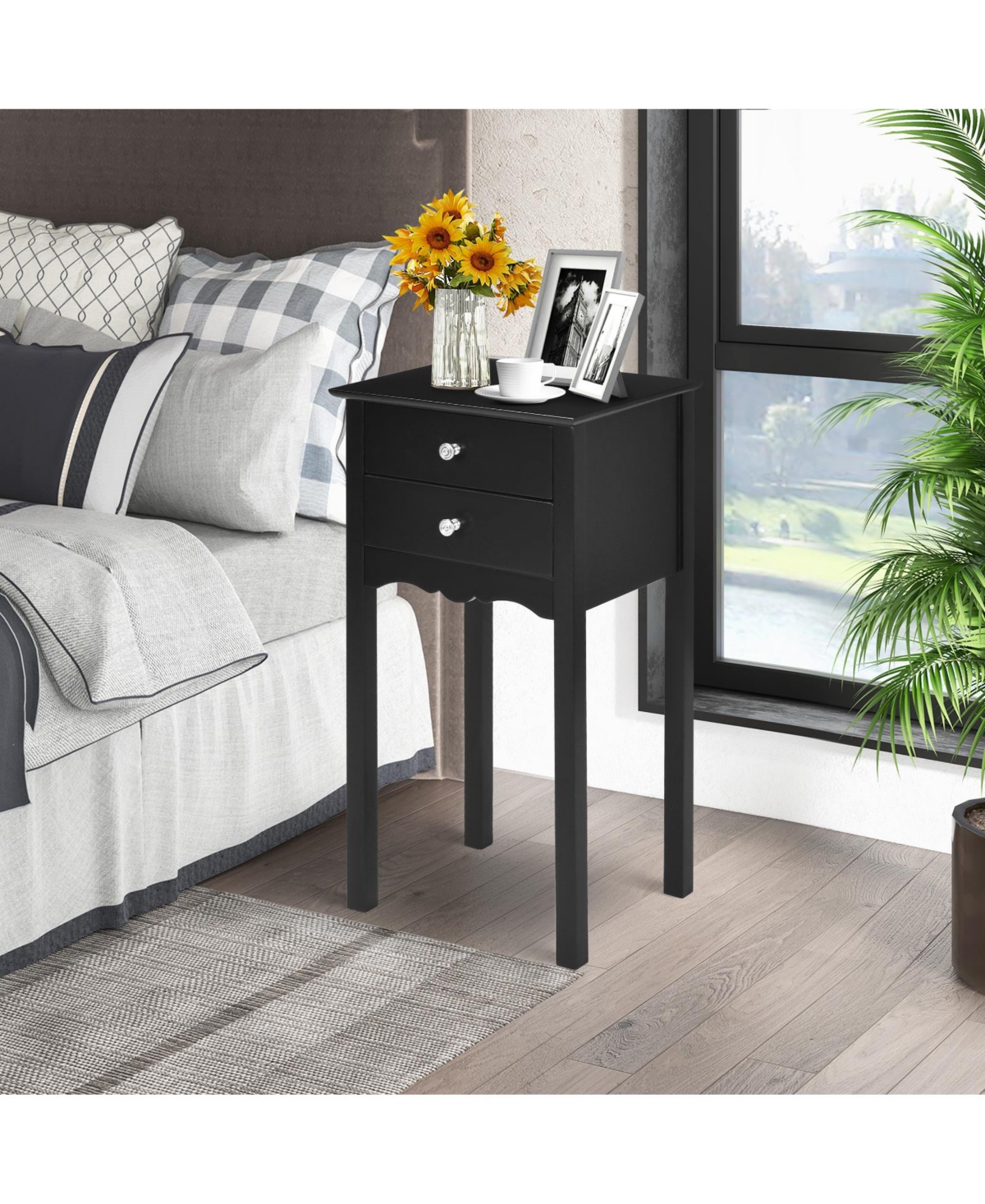 Slickblue Side Table End Accent with 2 Drawers