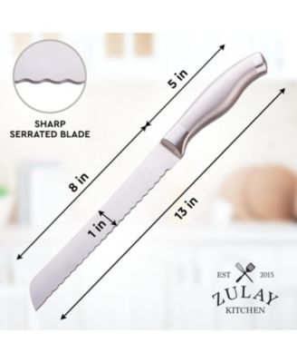 Serrated Bread Knife - Stainless Steel Bread Knife for Homemade Bread, Cake, Bagel