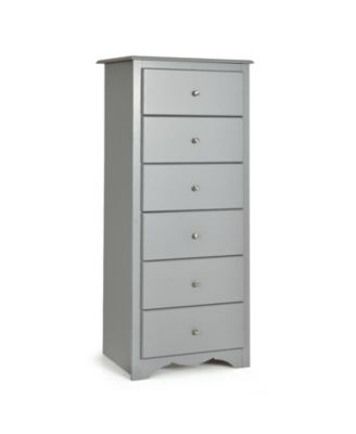 23" MDF Wood 6-Drawer Dresser Cabinet Clothes Storage Furniture for Bedroom