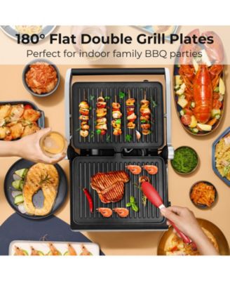 3 in 1 Indoor Electric Panini Press Grill with LED Display-Black