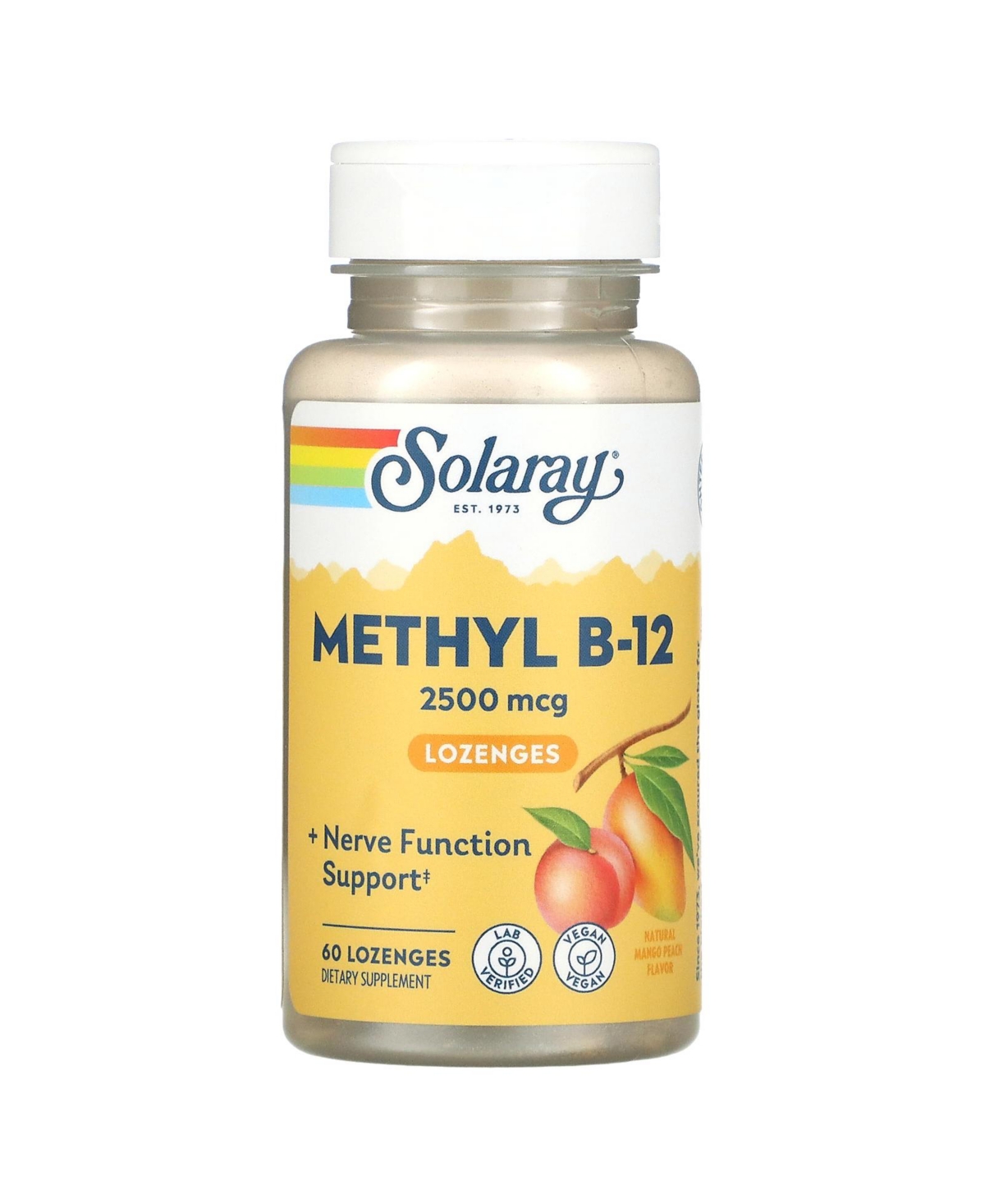 Methyl B-12 Natural Mango Peach 2 500 mcg - 60 Lozenges - Assorted Pre-pack (See Table