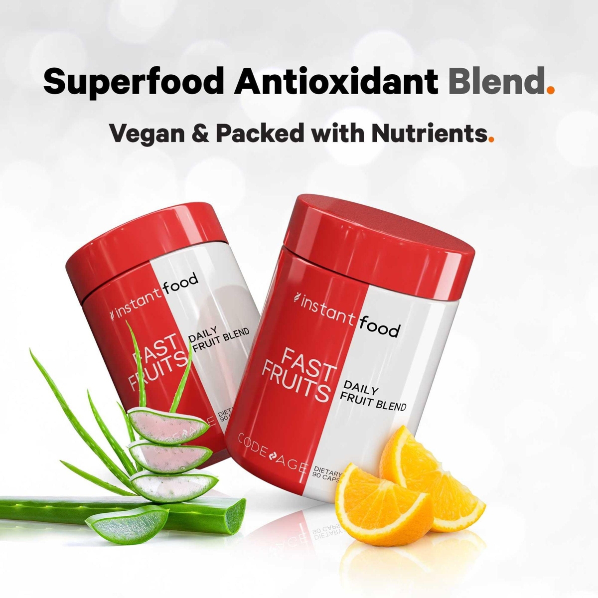 Codeage Instantfood Fast Fruits, Over 15 Fruits Powders Equivalent All-in-One, Daily Whole Food Vitamins - Berries, Antioxidant Polyphenols & Bioflavo