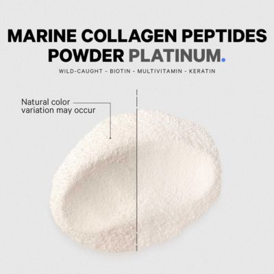 Marine Collagen Protein Powder Supplement Platinum - Biotin 10,000 mcg, Vitamin C, D3 & B6, Keratin, Hyaluronic Acid, Niacin, 11.50 oz