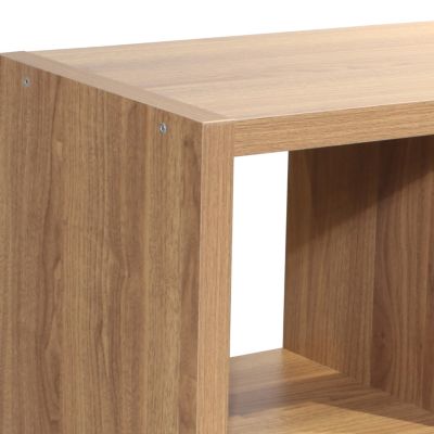 8-Cube Organizer Storage Bookcase, Walnut Color