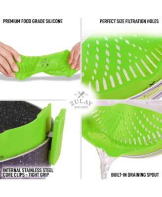 Silicone Pot Strainer - Adjustable Snap On Strainer For Most Pots & Pans