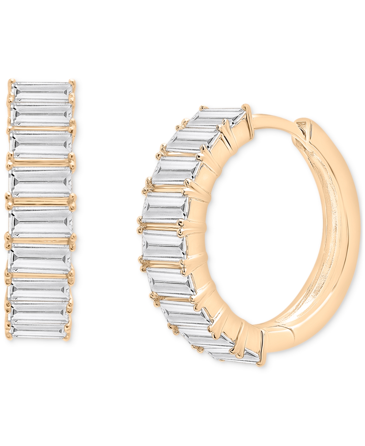 Shop Audrey By Aurate Nano Emerald Color Small Hoop Earrings (1-1/2 Ct. T.w.) In Gold Vermeil, (also In Nano White Sapphir