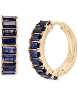 Audrey by Aurate Nano Emerald Color Small Hoop Earrings (1-1/2 ct. t.w.) in Gold Vermeil, (Also in Nano White Sapphire Color, Nano Ruby Color, & Nano