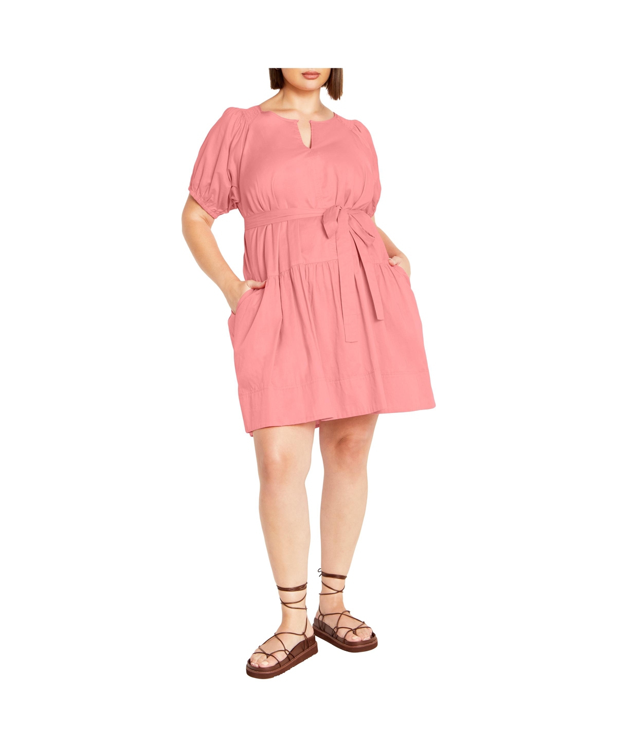 Women's Cassie Plain Dress - Flamingo