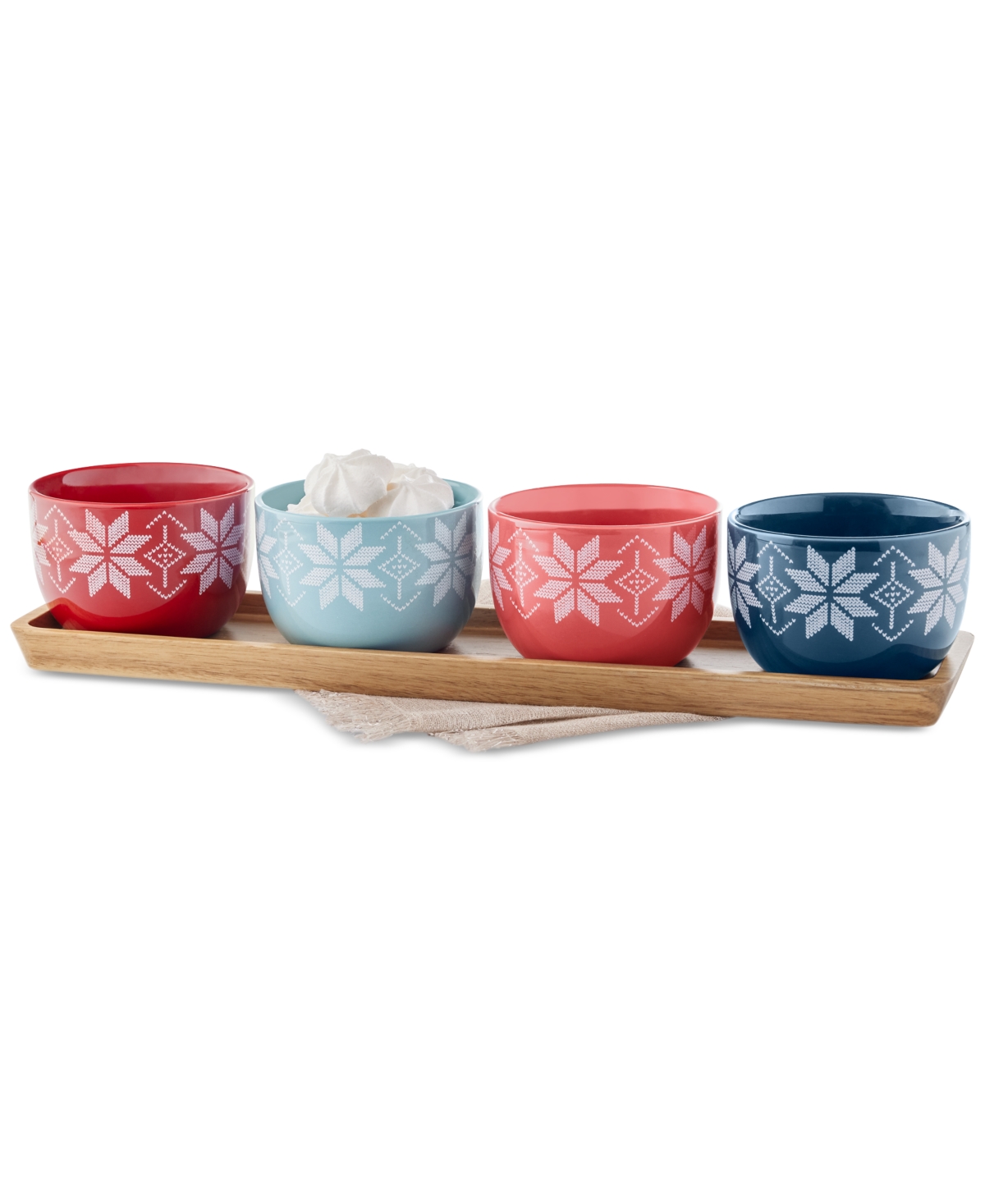 The Cellar Holiday Set of 4 Bowls with Server Tray, Created for Macy's